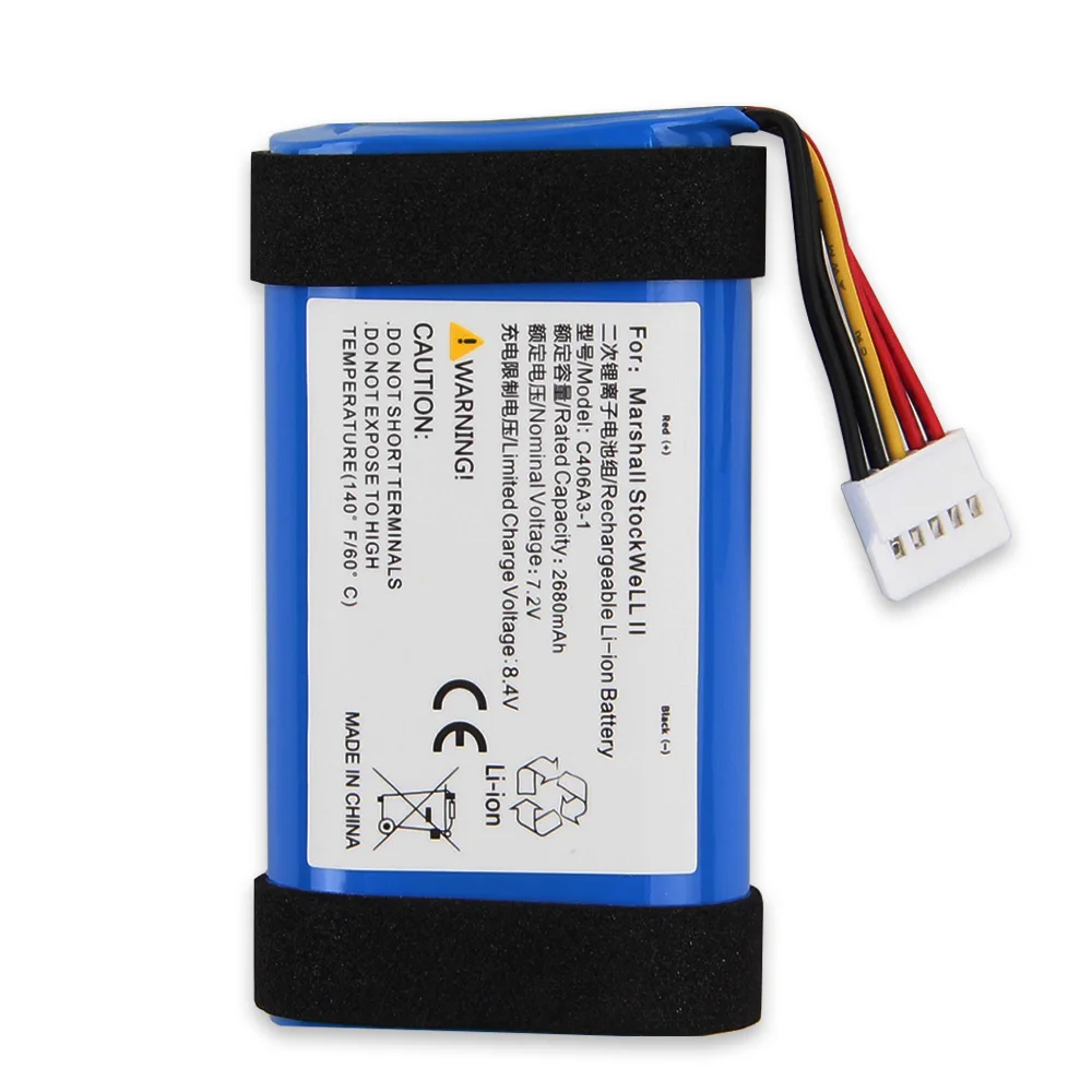Replacement Battery C406A1 C406A3-1 For Marshall Stockwell II Outdoor Bluetooth Speaker 2600mAh