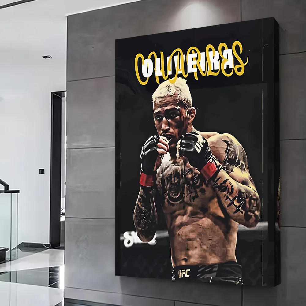 Charles Oliveira Boxer Fighter Poster Customizable Printed Canvas Painting Wall Art Gift for Living Room Decorations Wand Deko
