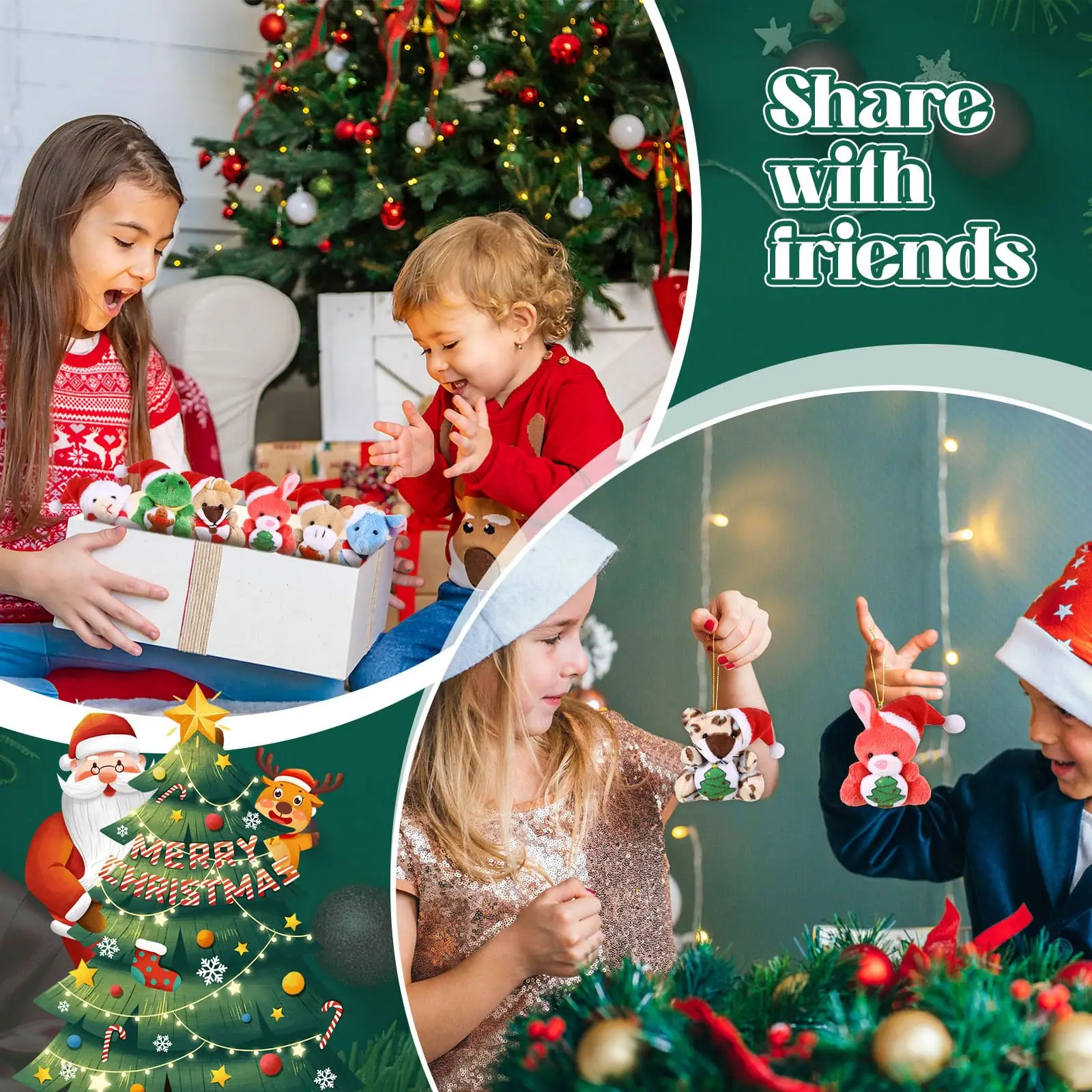 12-120 قطعة ألعاب من القطيفة على شكل حيوانات صغيرة عيد الميلاد محشوة الحيوان السائبة لهدايا عيد الميلاد شجرة عيد الميلاد أفخم الحلي جودي حقيبة الحشو #3