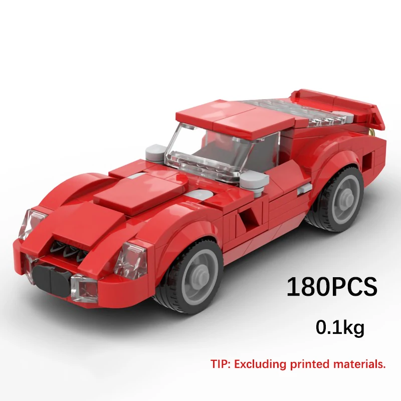 Speed Champion MOC-32801 City Classic Racing Car 250 GTO Строительные блоки Кирпичная модель Совместимый бренд 180 шт. Сборка игрушечного костюма