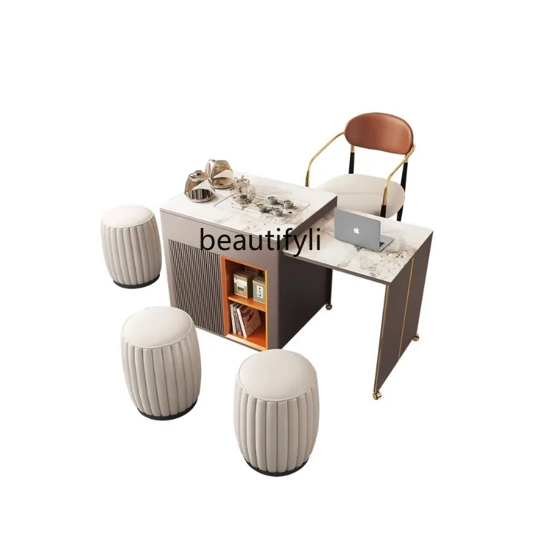 

Portable Balcony Household Coffee Table Mini Light Luxury Tea Cart Small Kung Fu Tea Brewing Kettle Integrated Tea Table