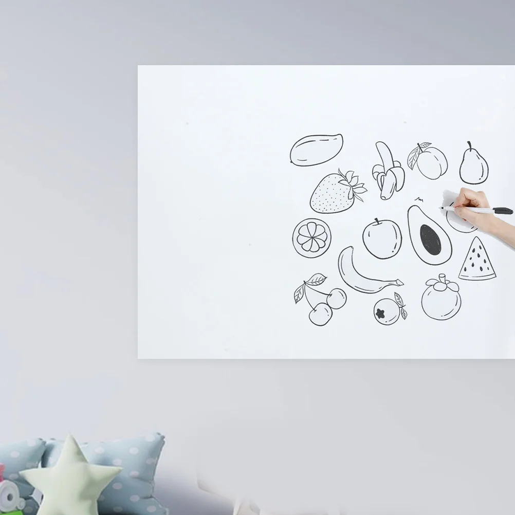 

2Pcs Removable Dry Erase Wall Sticker Whiteboard Decal Static Wallpaper Rewritable Whiteboard for Home Office Children Drawing