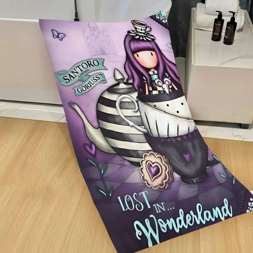 

Мягкое махровое полотенце Gorjuss S-Santoro из микрофибры с мультяшным принтом, быстросохнущее, очень впитывающее, для пляжа и бассейна, увеличенного размера