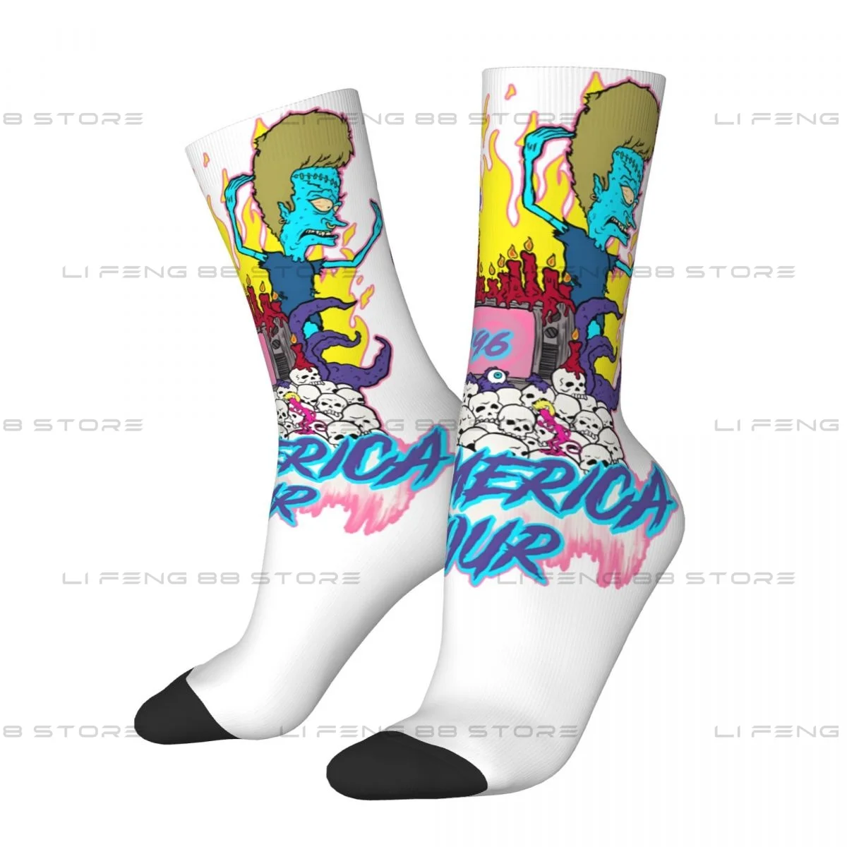 Do America Tour Beavis and Butthead Unisex Winter Socks Hip Hop Happy Socks Street Style Crazy Sock