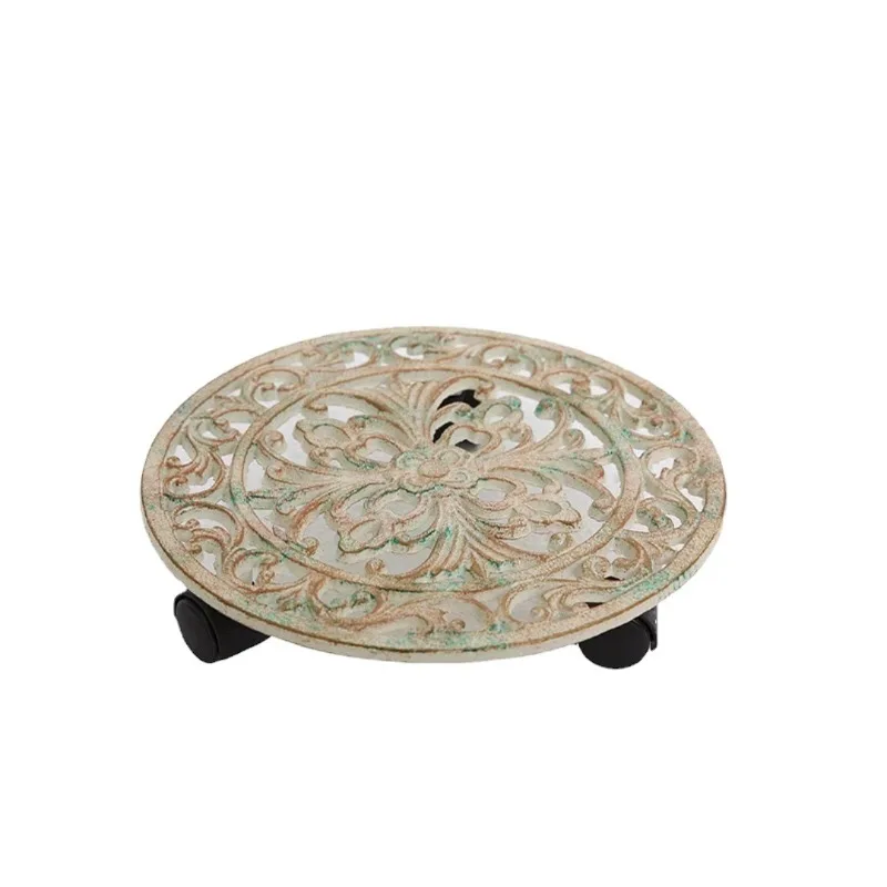 

Cast iron universal wheel mobile tray flower pot holder stand gardening garden