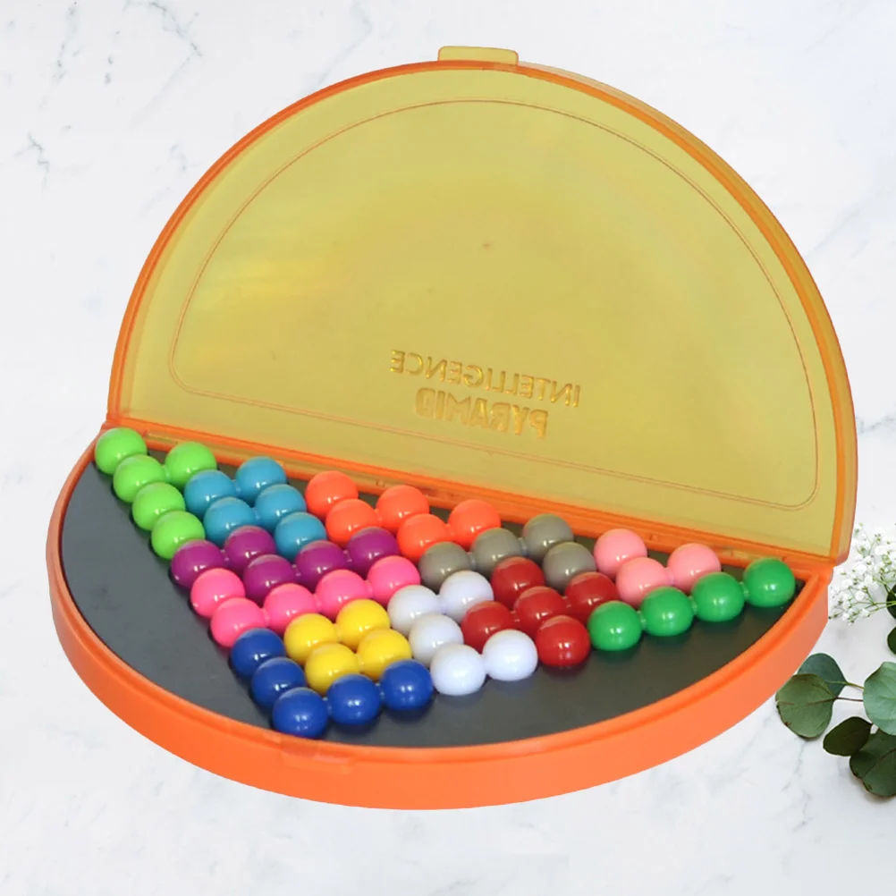 지혜 피라미드 비즈 1 세트 장난감 지능 비즈 어린이를위한 논리적 사고 게임 장난감 (오렌지) 논리적 장난감