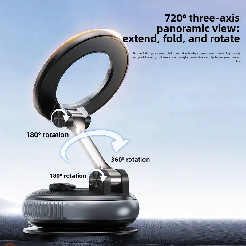 Soporte magnético de vacío para auto, N52, plegable, rotación de 720 grados, montaje para navegación GPS en tablero, para iPhone Android 3