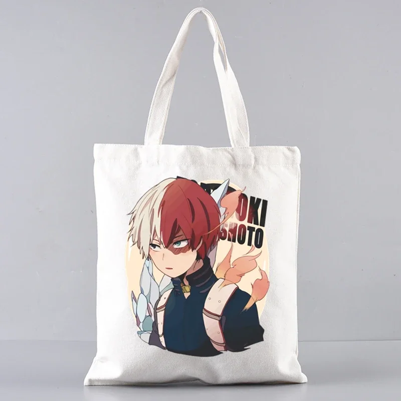 Todoroki Shoto Graphic My Hero Academia Anime Handbags Shoulder Bags Casual Shopping Girls Handbag Women Elegant Canvas Bag