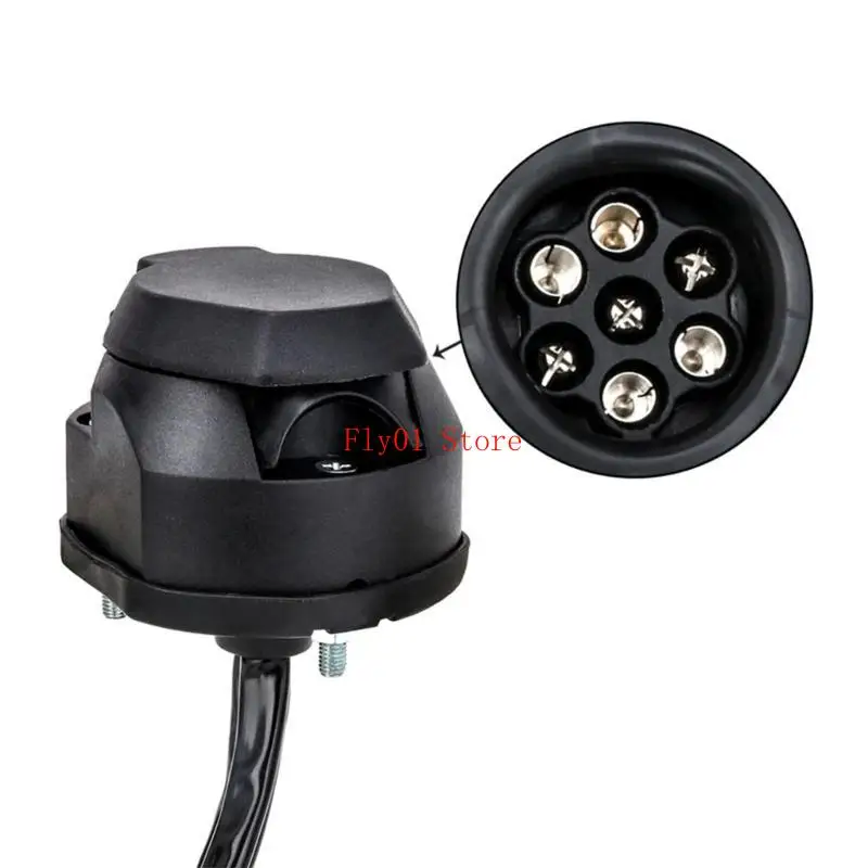 อะแดปเตอร์สายเคเบิลซ็อกเก็ตเทรลเลอร์ 7 พินการออกแบบสปริงที่ยืดหยุ่นเพื่อการเชื่อมต่อที่ราบรื่น