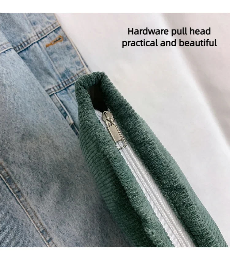 Corduroy Travel Cosmetic Bag Portable Makeup Storage Bag Purses Women Large Capacity Zipper Make Up Organizer Storage Clutch