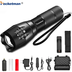 Ultra Bright flashlight LED torch linterna 5 Modes torch lanterna waterproof Zoomable Bicycle Light use 18650 Camping light