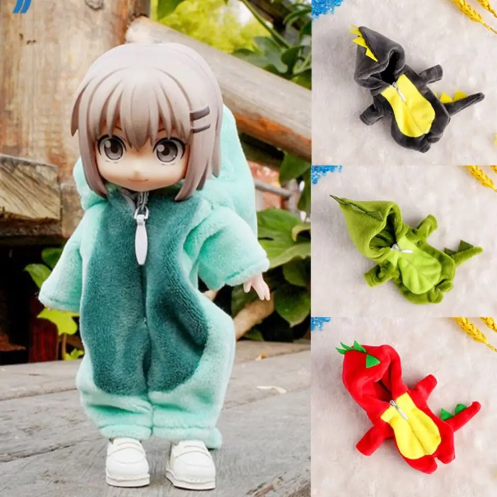 New Cartoon Animal Dinosaur Doll Clothes Cute DIY Handmade Doll Clothes Home Jumpsuit For 1/11 Ob11 Dolls/for 1/12 BJD Dolls