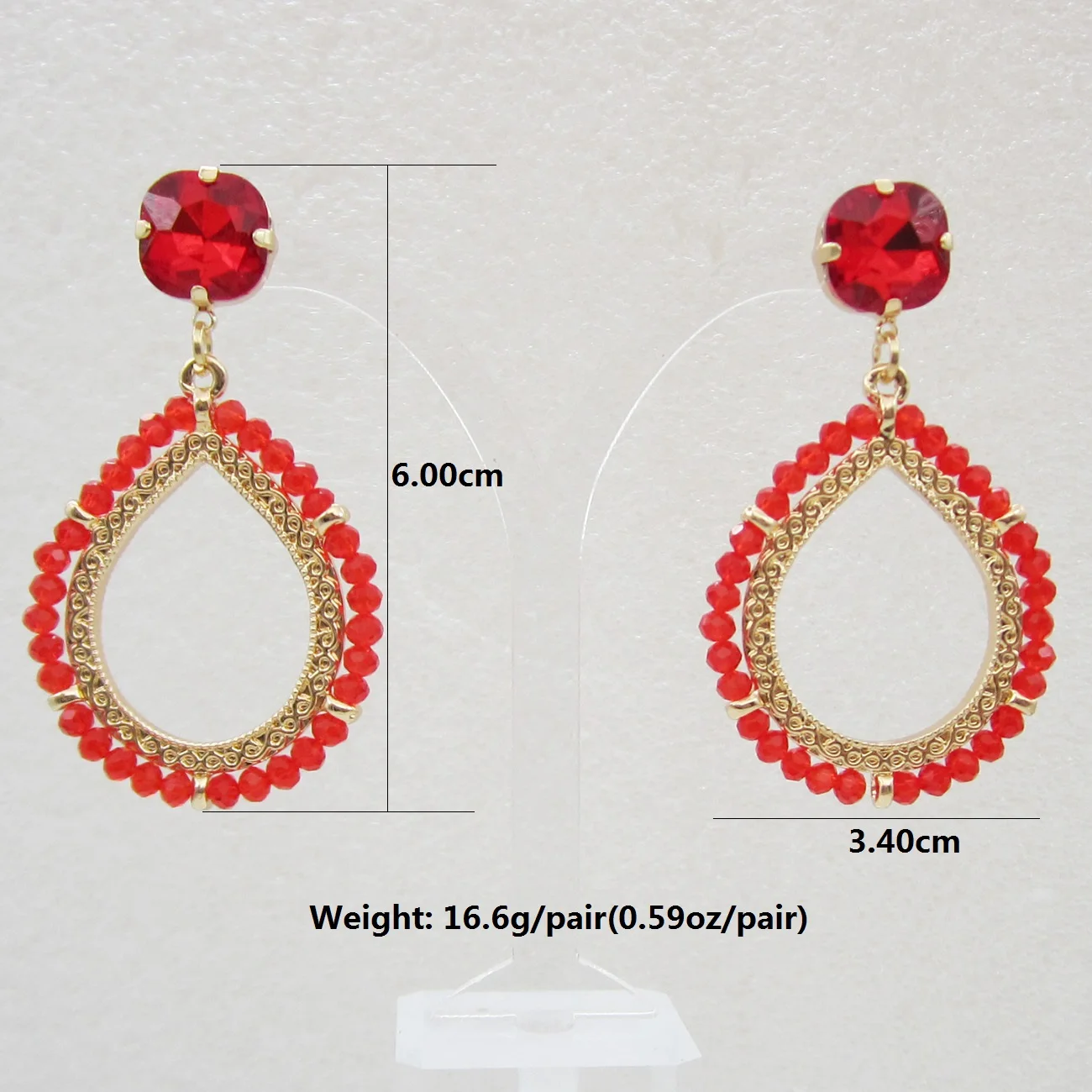 Fashion Fine Crystal Beads Dangle Earrings Hollow Water Drop Earrings For Women Boho Oorbellen