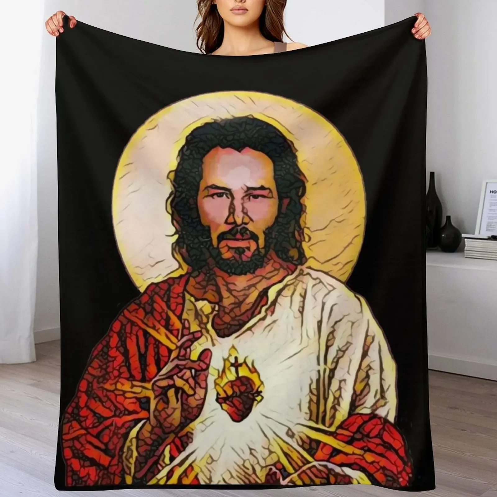 

Holy Keanu - T-Shirts, Gadgets & Face Masks Throw Blanket Soft Warm Blanket Gift for Men Women Adults