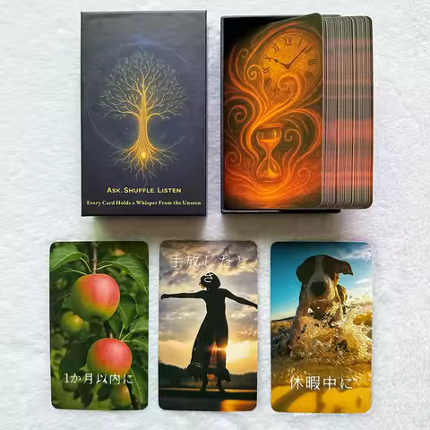 Japanese Oracle Deck, Time-Themed Oracle Cards for Self-Discovery, Prediction &amp; Spiritual Guidance, 12x7cm, 54 Cards