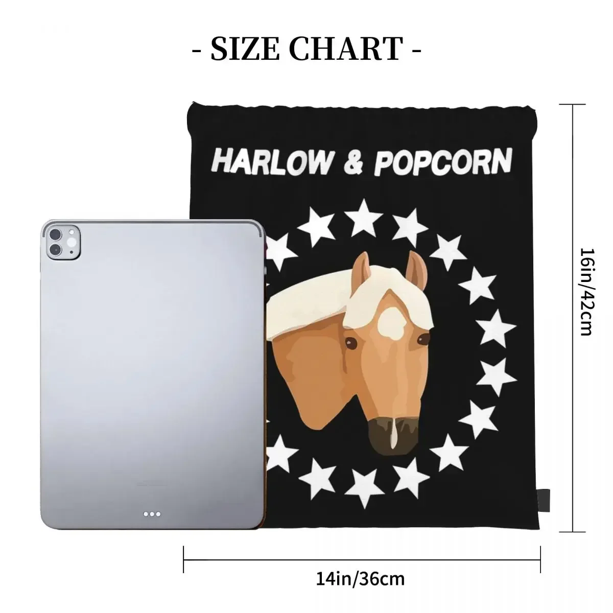 Harlow And Popcorn Merch Popcorn The Backpacks Drawstring Bags Drawstring Bundle Pocket Shoes Bag BookBag Man Woman School