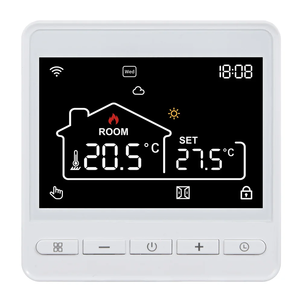 Home WiFi Operated Thermostat For Heating System Programmable Weekly Schedule Remote App Controlled Household Temperature Spare