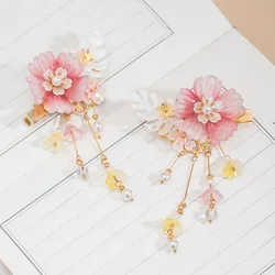 Pearl Hair Clips Chinese Hanfu Hair Accessories Fairy Tassel Floral Hairpin Retro Bride Barrettes 2023 New Hair Jewelry Gifts