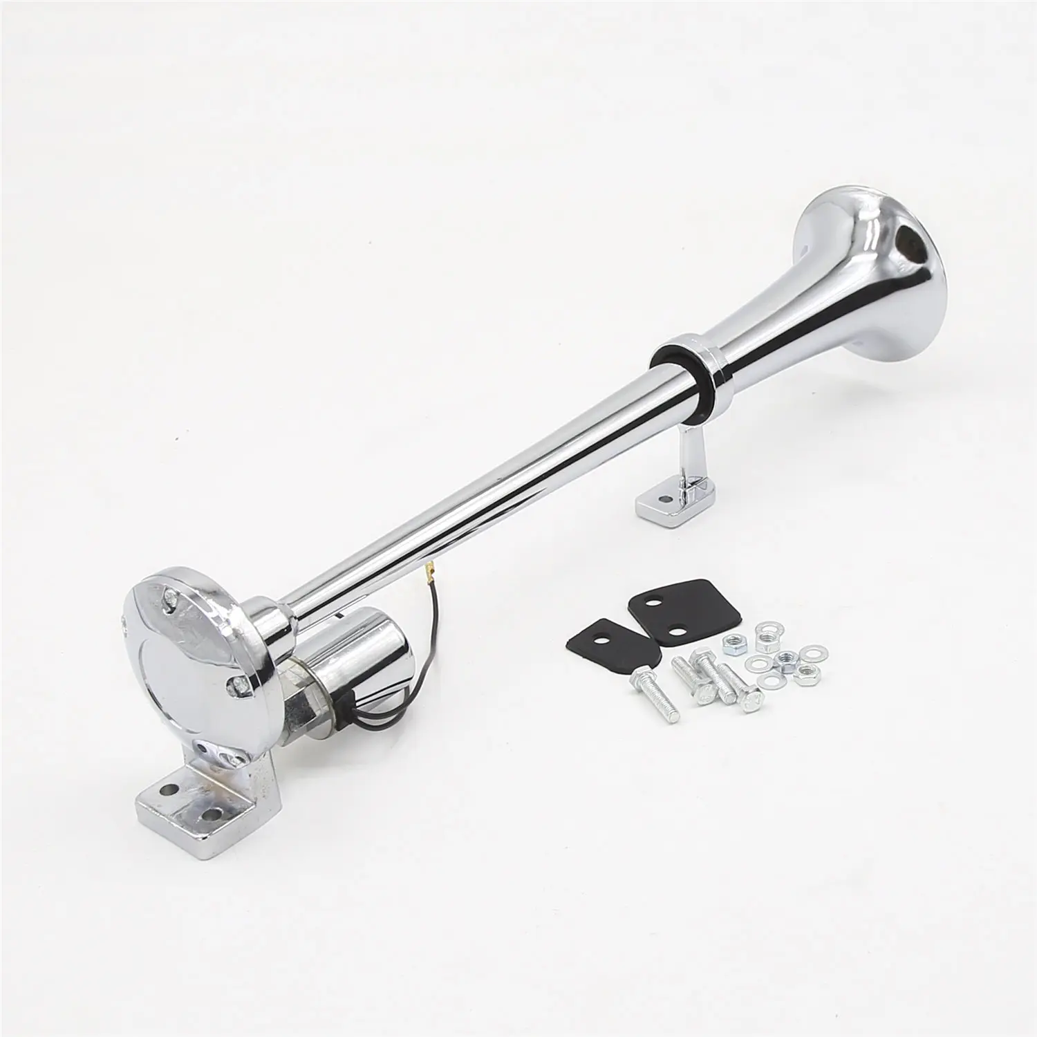 Car Air Horn Trumpet Chrome Plated Loud Sound 12V/24V Compressor 135DB Car Horn Speaker for Truck Boat Train Lorry Motorcycle