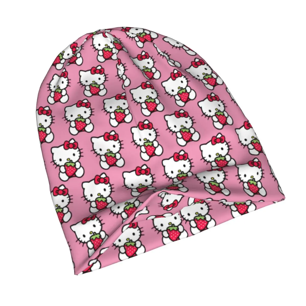 Olá kitty padrão bonito dos desenhos animados gorro chapéu de malha hip hop ao ar livre sanrio crânios gorros das mulheres dos homens quentes bonés multifuncionais