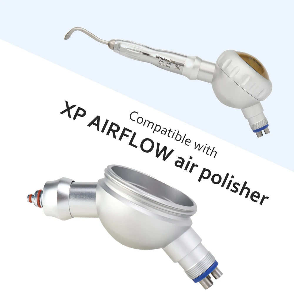 M&Y XP AIRFLOW Air Polisher Sand Storage Body Stainless Steel Material 4 Hole & Quick Connect Dental Air Prophy Tools