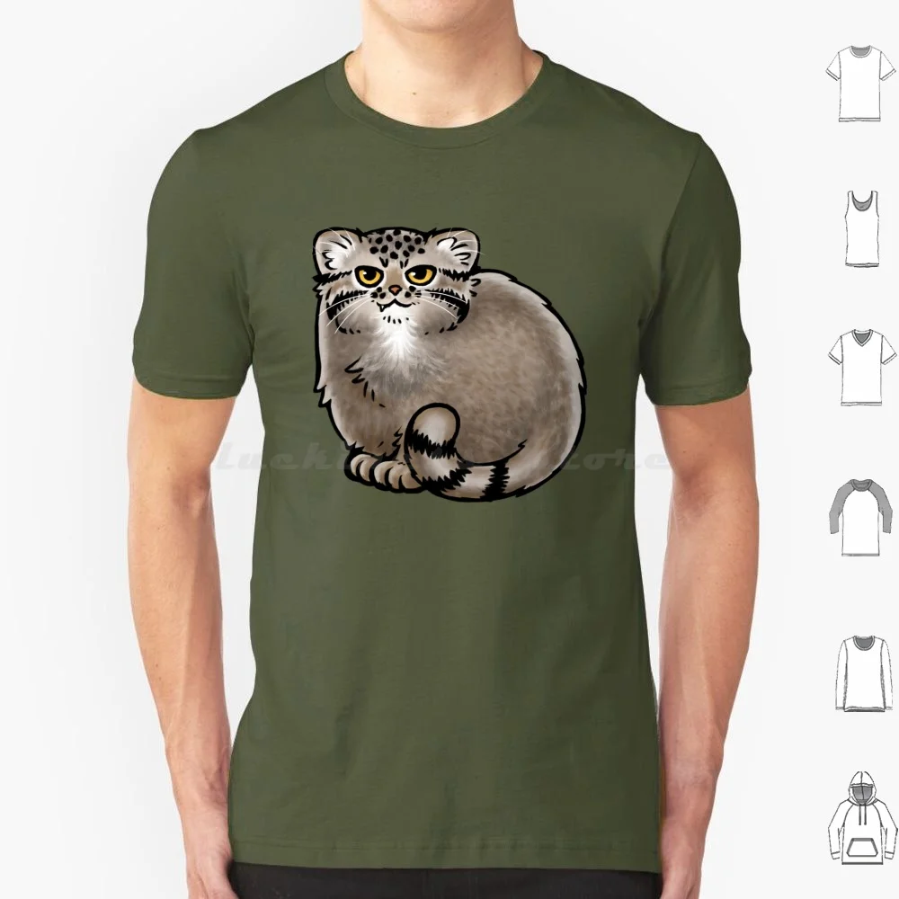 Pallas's Cat / Manul Cat T Shirt Big Size 100% Cotton Cat Pallas Pallass Manul Cats Kitty Round Cat Fat Cat Wild Cat Sand Cat