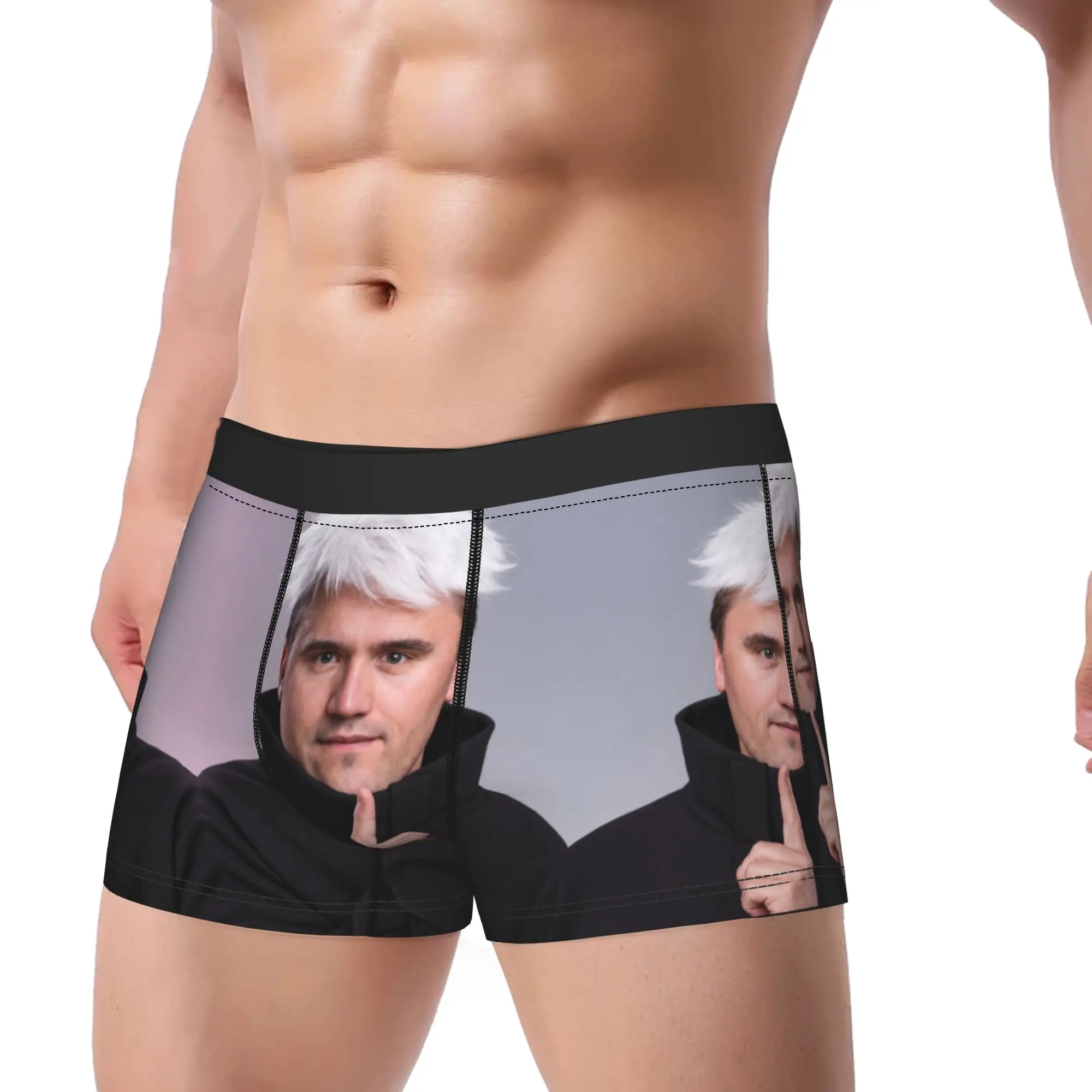 Charlie Kirk White Hair Portrait Meme Shorts Briefs  Underwear Trenky Men's Classic Boxer Shorts Custom DIY Oversize Panties