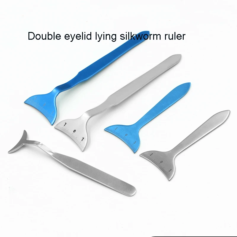 Korean lying silkworm ruler plastic beauty measuring ruler to do double eyelid tool auxiliary lying silkworm board cushion plate