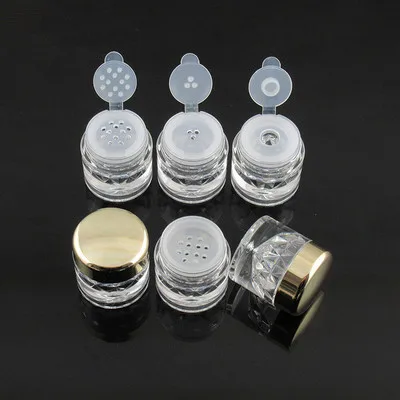 3ML Empty Cosmetic Sifter 1/3/12 Holes Refillable Bottle Loose Powder Jars Container Portable Travel Use Cosmetic Containers