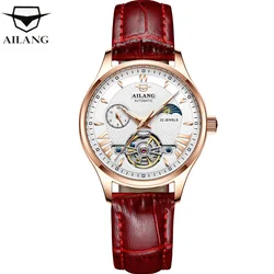 Dropshipping 2024 Automatic Mechanical Women's Watch Luxury Waterproof Ladies Skeleton Tourbillon Wristwatches Relogio Feminino