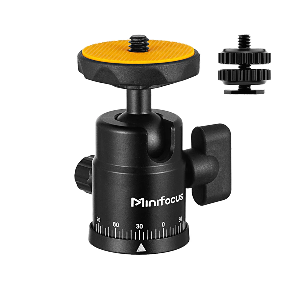 Panoramic Mini Tripod Ball Head with 1/4in Screw 360 Degree Swivel Photography Ballhead Tripod for DSLR Camera Hot Shoe Mount