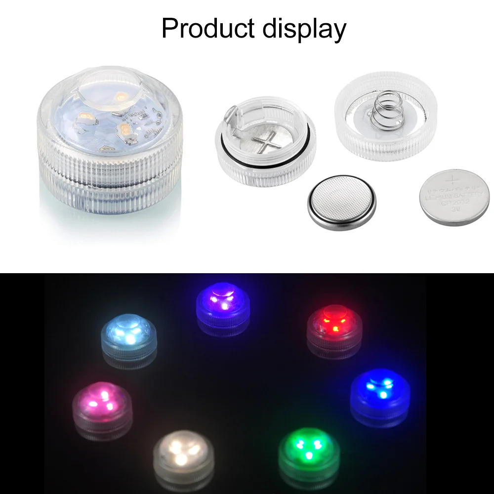 Mini Submersible LED Lights Tea Lights Small Underwater Light Battery Powered Flameless LED Accent Light for Event Vase Fishtank