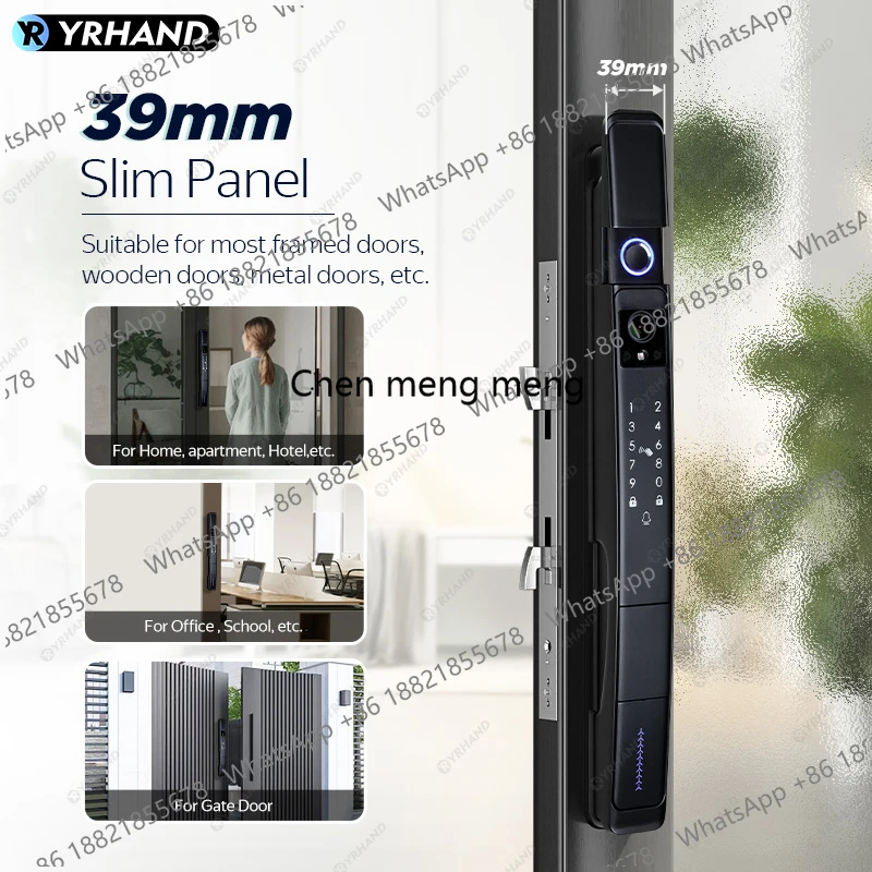 

3D-замок с распознаванием лиц Tuya Wi-Fi, электронный цифровой замок, водонепроницаемый, с видеодомофоном, без ключа, раздвижной, умный дверной замок