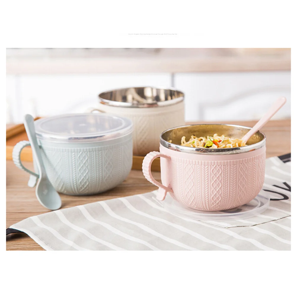 

Stainless Steel Insulated Lunch Box 2-Tier Leak-Proof Food Container Arched Handle Spoon Compartment Blue Bento Kitchen Storage