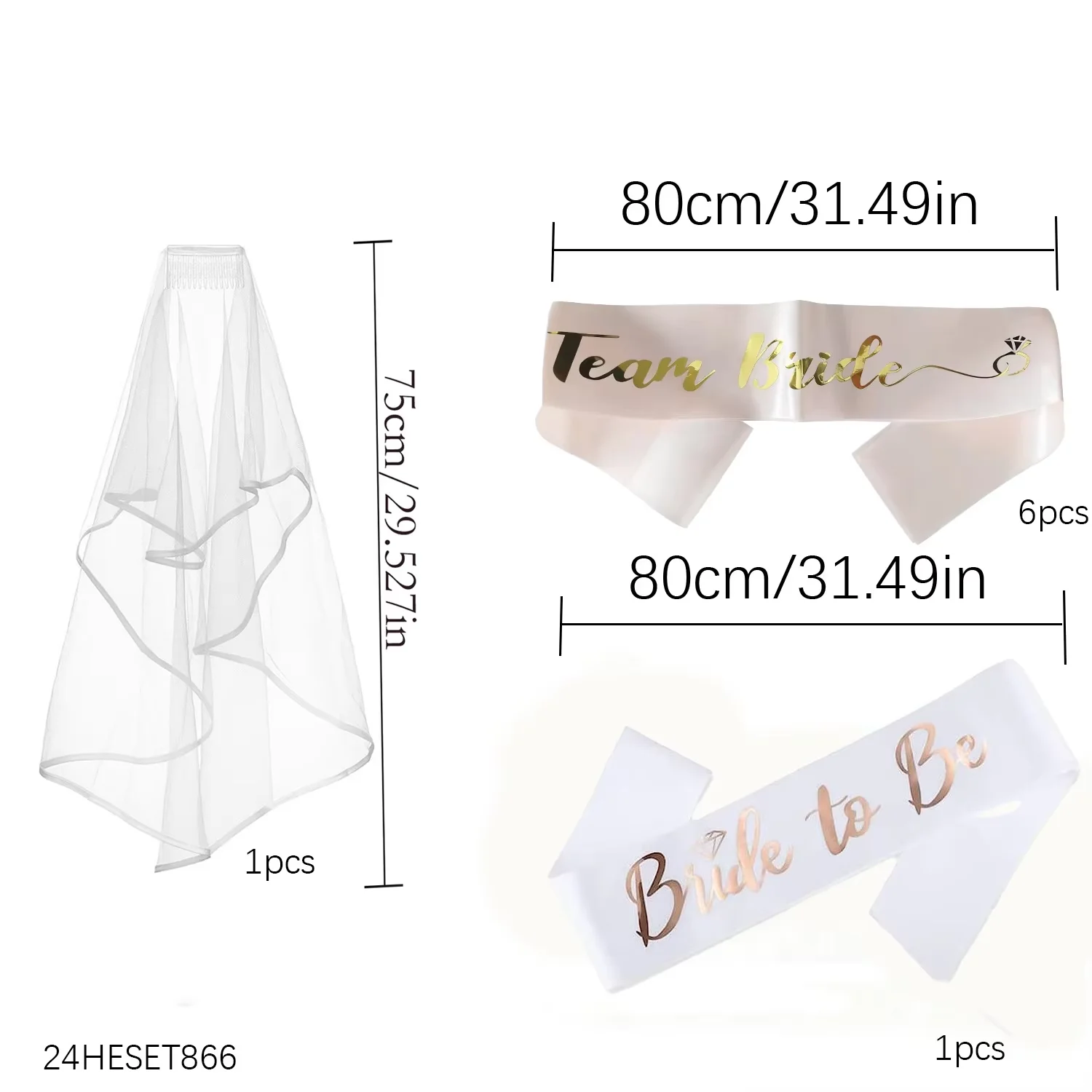 طقم حجاب كتف PESENAR 6+1، 7 قطع، حزام كتف واحد، حجاب واحد، احتفال الزفاف، زي وصيفة العروس للعام الجديد