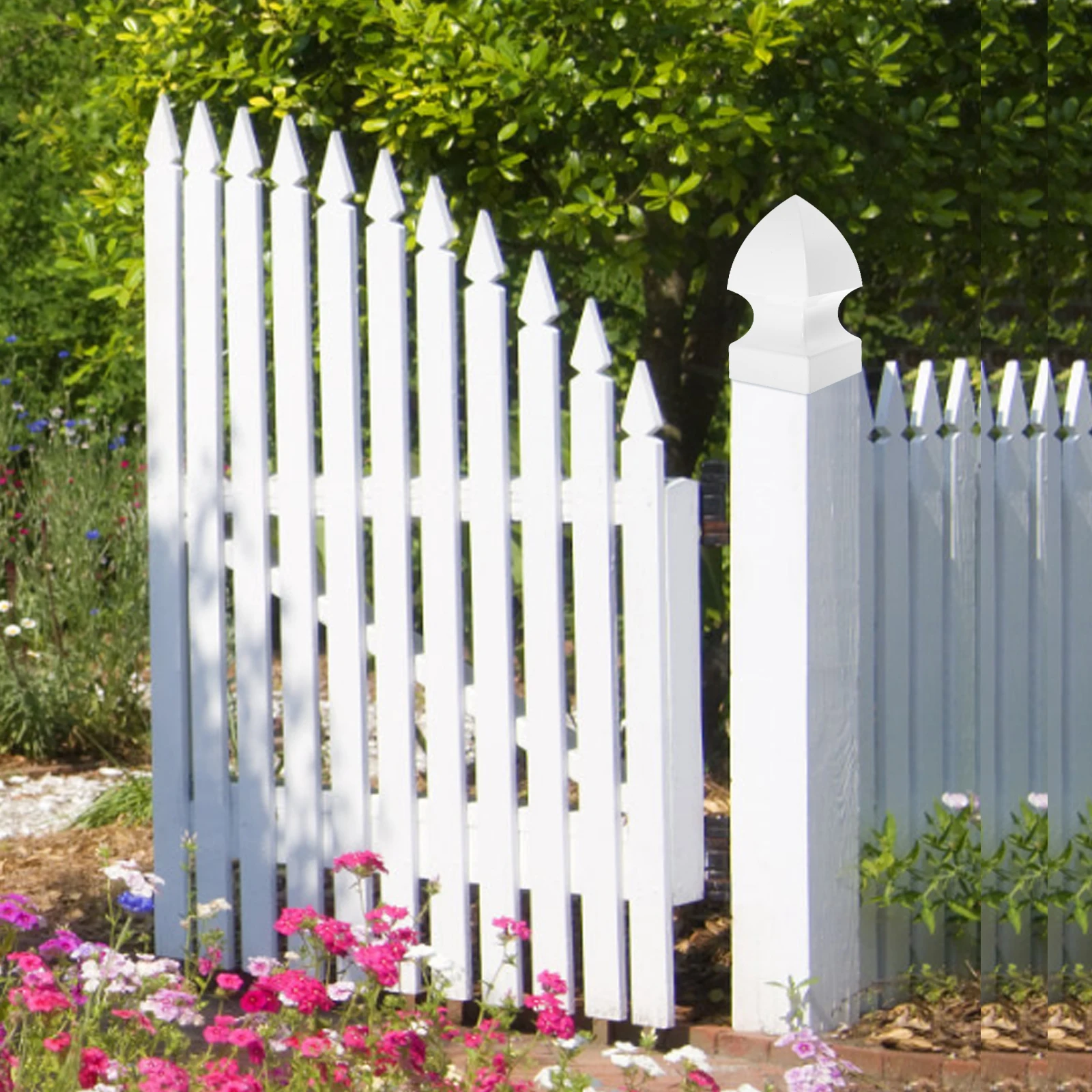 

2 Pcs PVC Column Cap Gothic Fence Post Cover Durable Plastic Post Accessory for Architecture