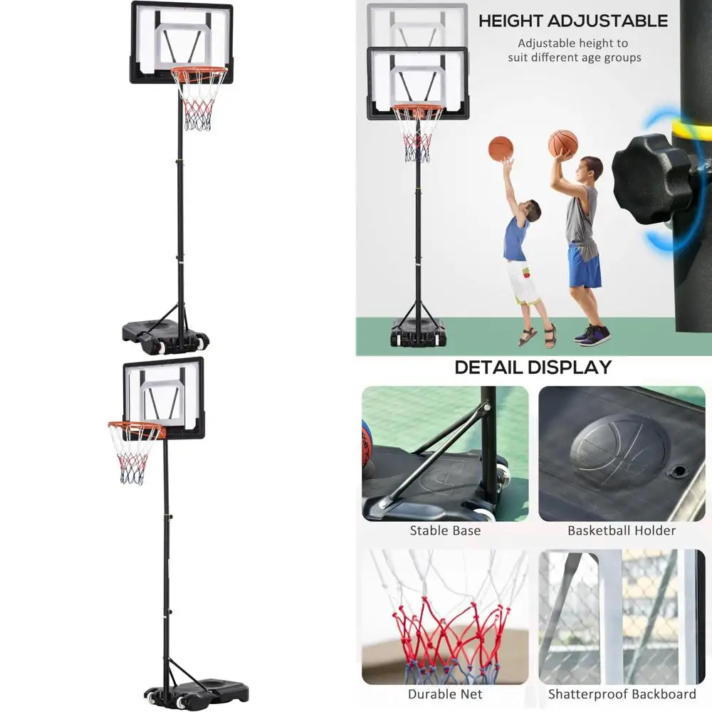 

portable adjustable basketball hoop for maximum fun - indoor and outdoor use with durable and stable base