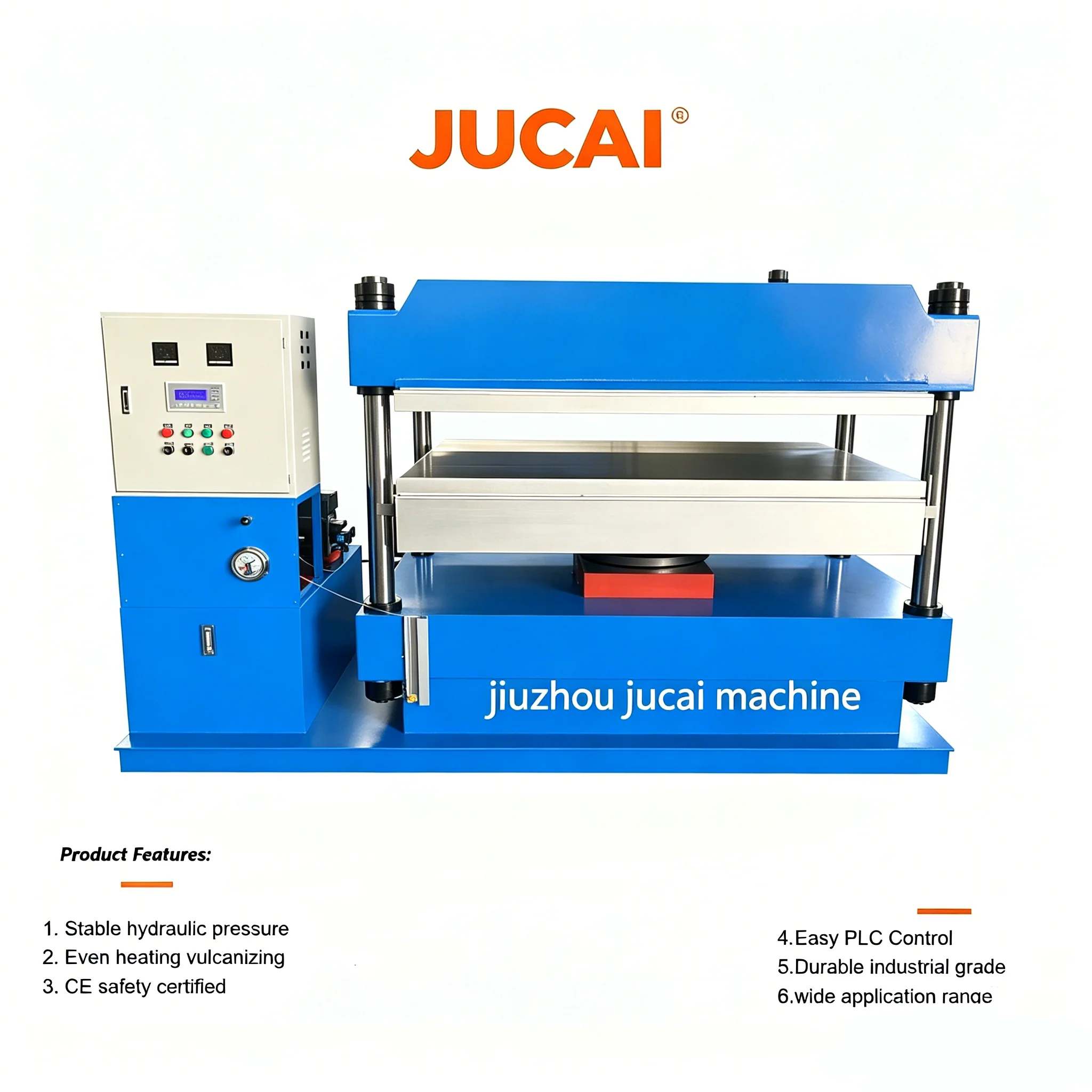 Automatic Hydraulic Plate Vulcanizing Press, Flat Plate Heat Press Machine For Rubber & Silicone Moulding Production