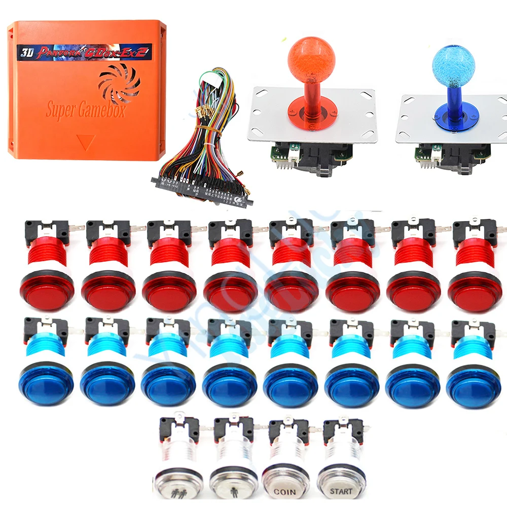 DIY Pandora Arcade Kit with 28p Jamma Wire 12V ARCADE Led Button 5V Led Joystick for Pandora Game Arcade Cabinet.