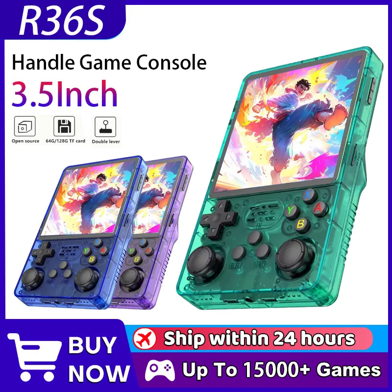 

AISLPC R36S Retro Handheld Video Game Console Open Source 3.5“ Screen Portable Pocket Video Player 128GB Games Kids Friend Gift