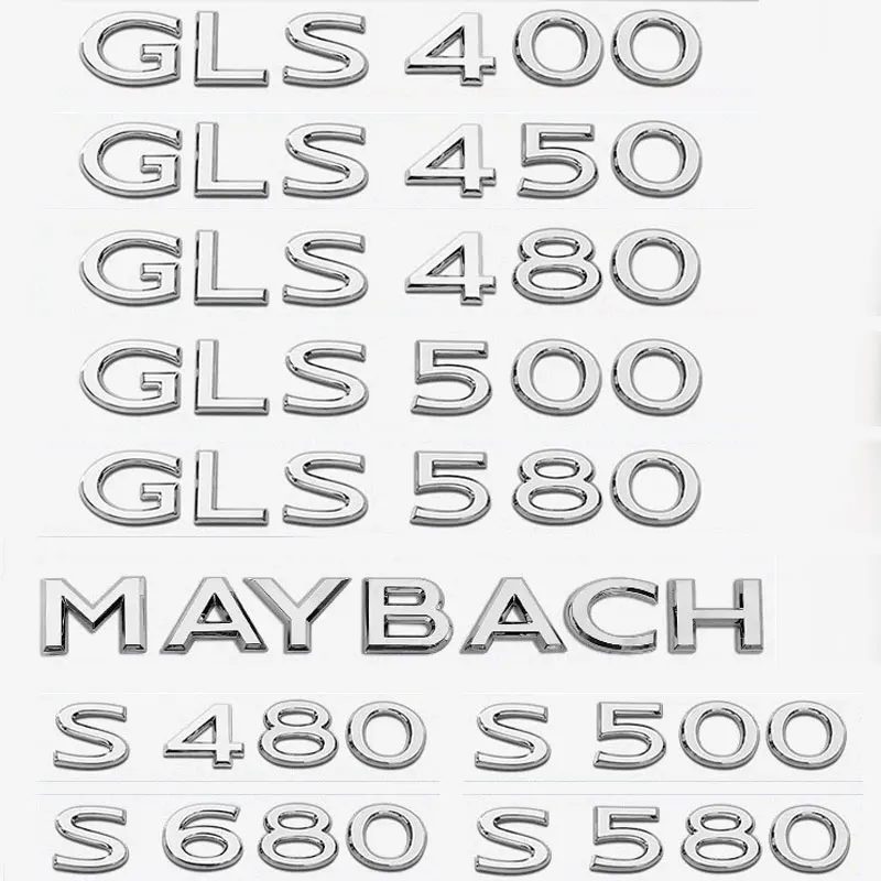 لمرسيدس بنز مايوخ سلسلة الجذع وضع العلامات GLS 400 450 480 500 600 680 S480 580 600 عدد شارة مجددة اكسسوارات السيارات