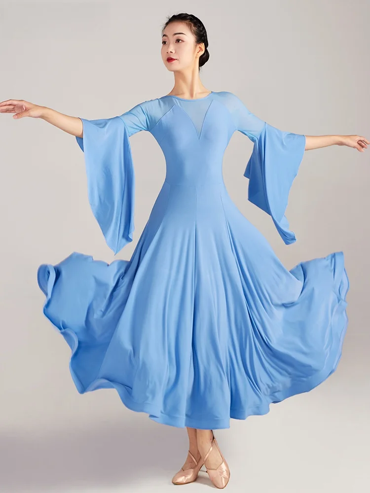 Danse moderne Dr jupe Sle pratique orm pour danse sociale danse de salon danse carrée Performance Costume femmes