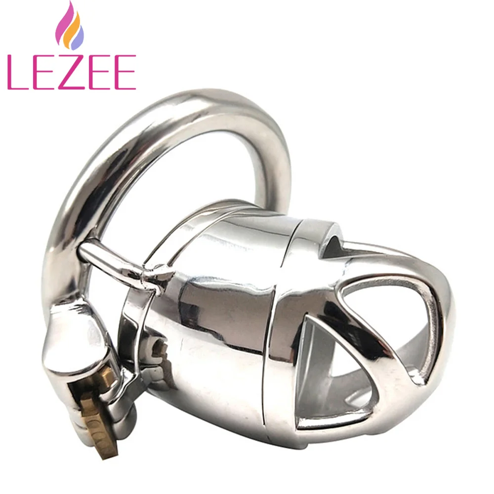 

LEZEE Metal Male Chastity Cage Flower Steel Penis Ring Urethral Cock Lock BDSM Sex Toys For Men Adult Sexual Game Tools