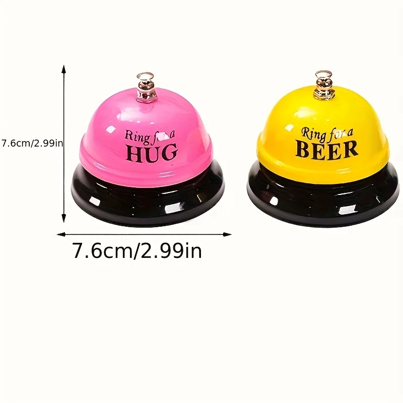 1pc Student Gift Creative Yellow, Pink, and Coffee-Colored Metal Bar Counter Bell Reminder, Restaurant/Bar Ring Bell, Hand Bell
