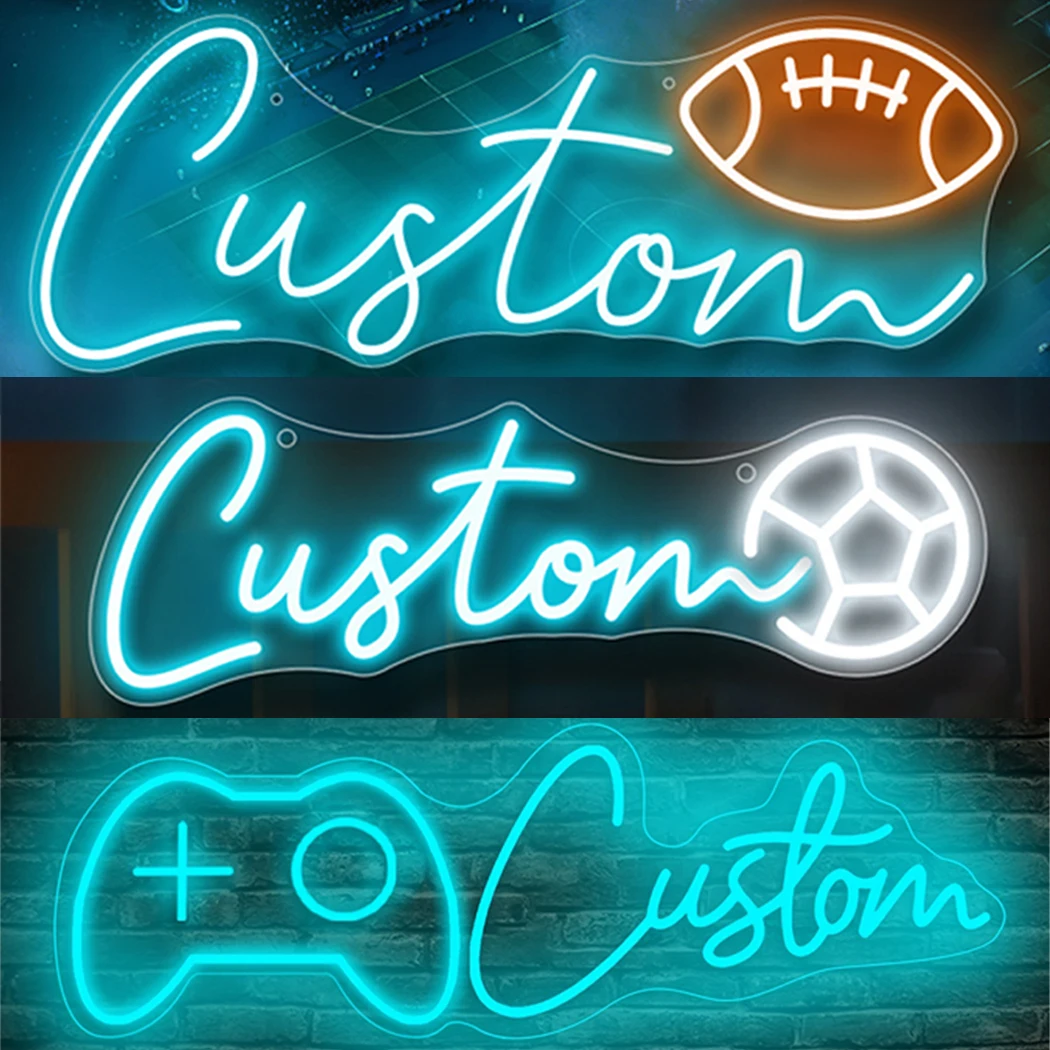 Customizable LED Neon Sign Wall Decor for Bedroom Home for Game Sport Enthusiasts Football Basketball Room Decor Custom LED Sign