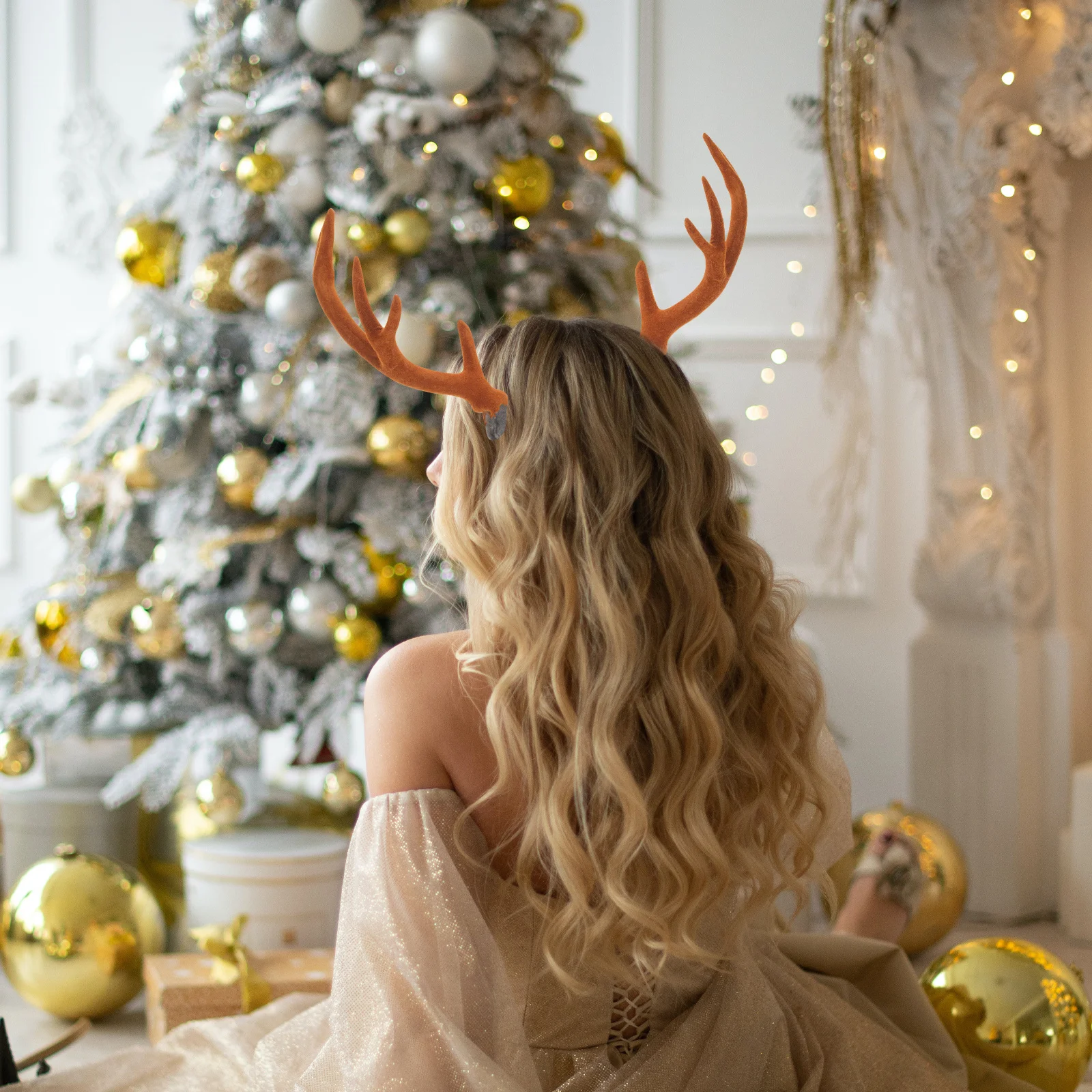 

1Pair Artificial Deer Antlers DIY Hair Accessories Christmas Headband Decoration Craft Supplies Reindeer Antlers