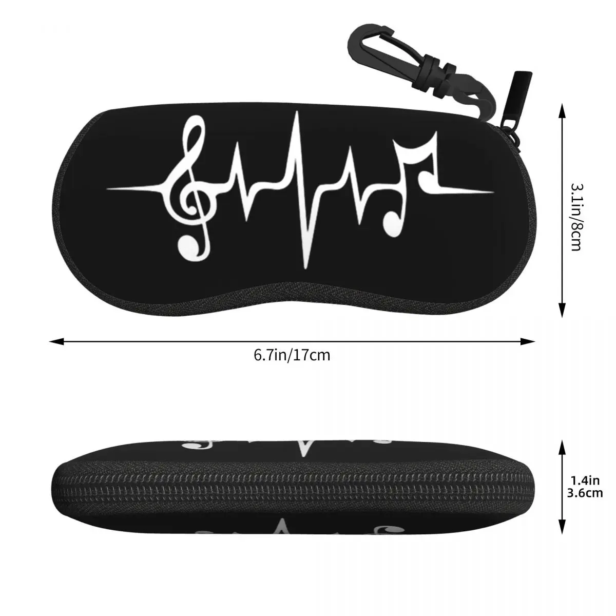 Music Pulse, Notes, Clef, Frequency, Wave, Sound, Dance Shell Glasses Case Protector Sunglasses Box Women Men Soft Eyeglass Bag