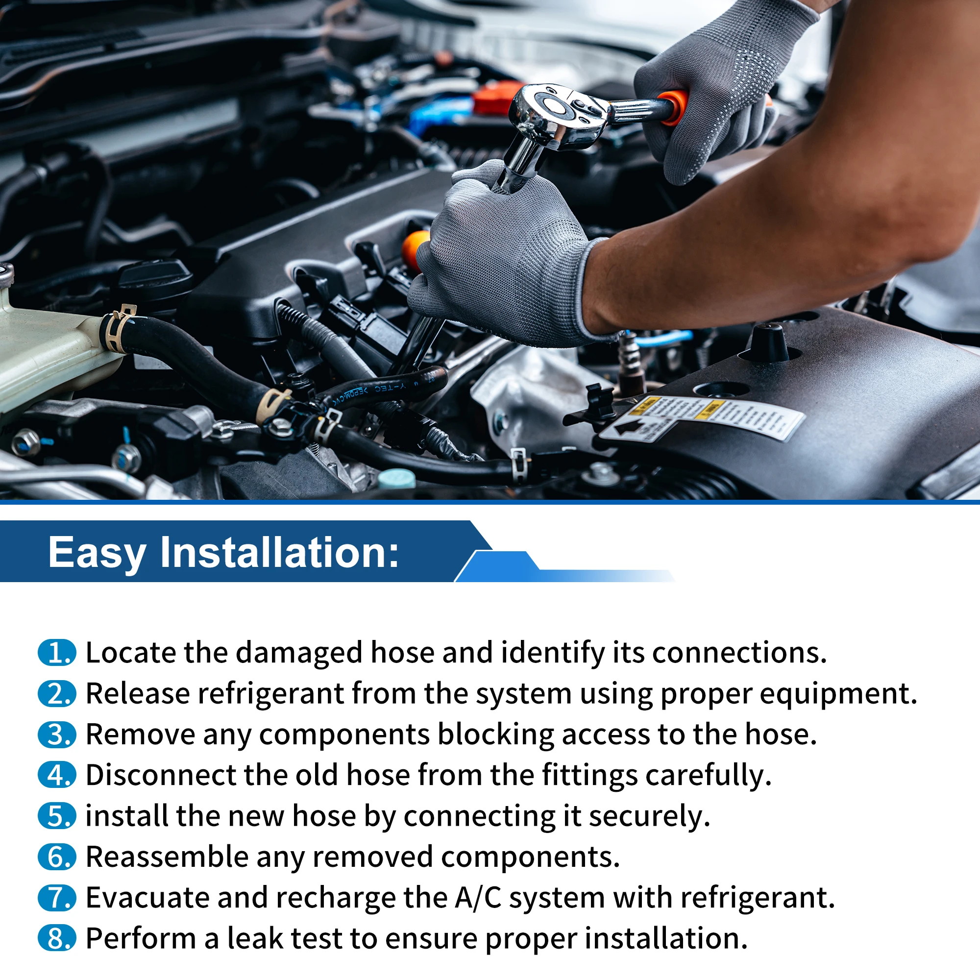 X Autohaux Auto A/C Refrigerant Liquid Hose for Honda Civic 2016-2021 Pressure Hose Air Conditioning Pipe Line No.80315THAH01