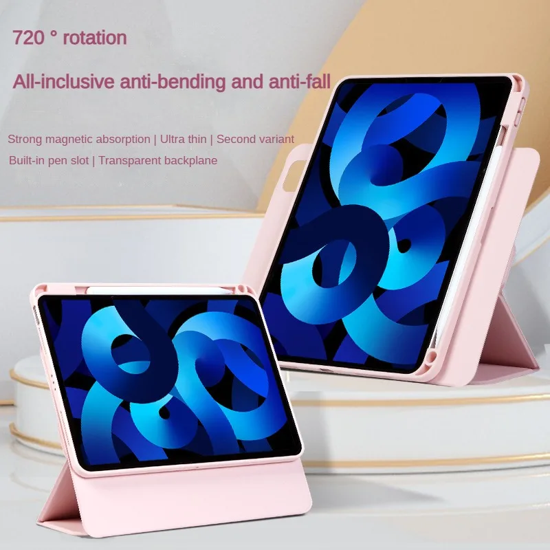 Protective Tablet Case for Apple 13inch IPad Air 6 / 11inch IPad Air 6 Ipad Cover Rotatable Against Falls Strong Magnet Pen Slot