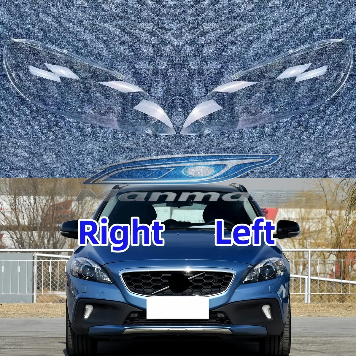 For Volvo V40 2013 2014 2015 2016 Front Headlamps Cover Headlights Shell Transparent Lampshade Plexiglass Lens Replace Housing